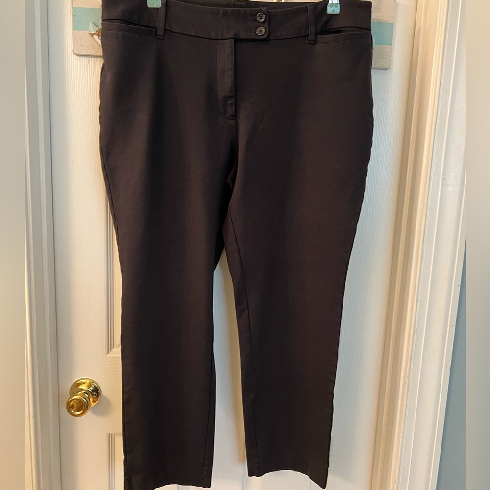 Lands End Black Stretch Pants Sz 16